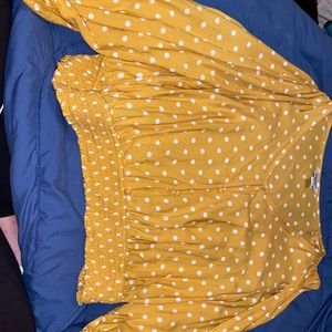 Yellow polkadot cropped blouse